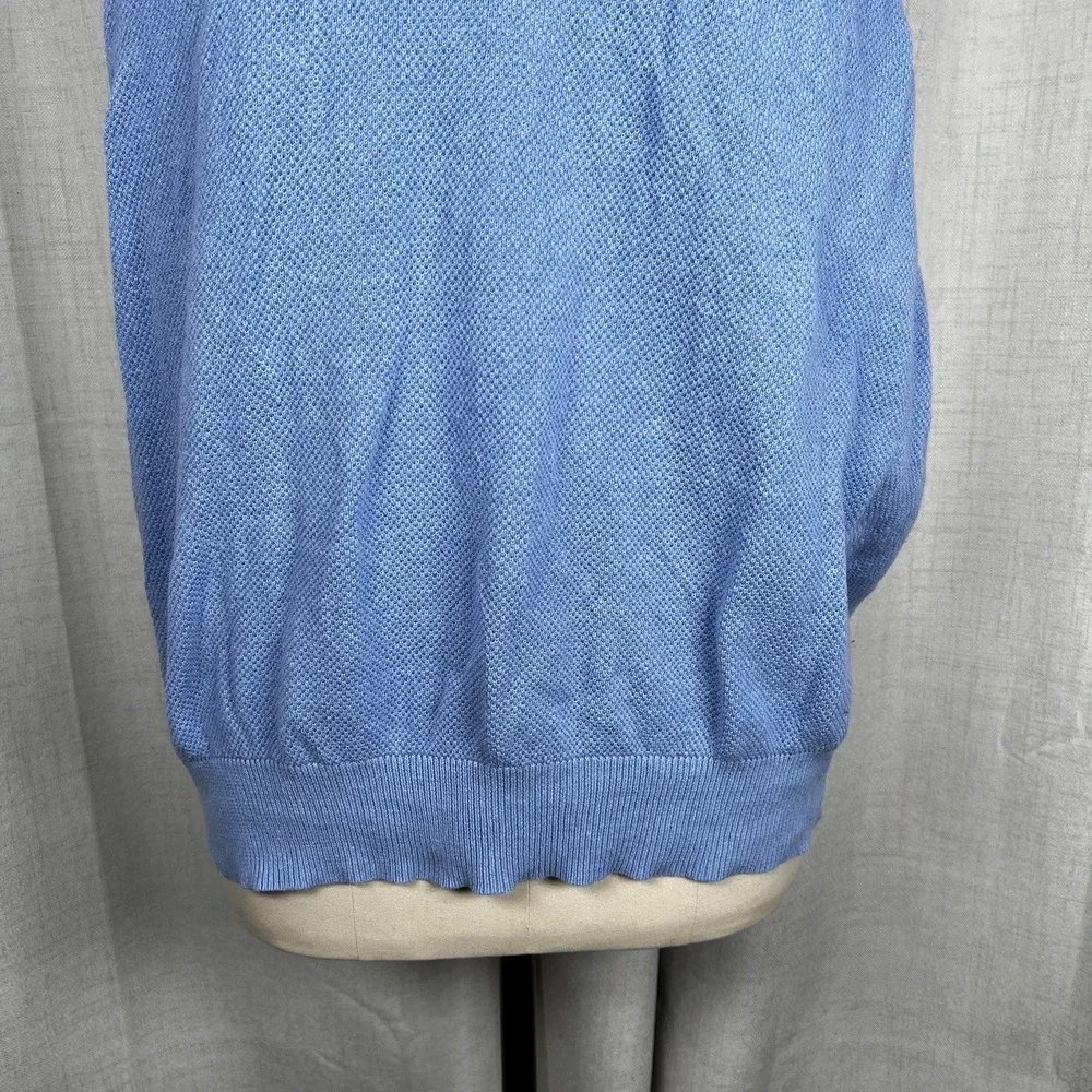 Vintage Polo Golf Ralph Lauren Blue‎ Knit Sweater Vest Men's XL Linen Cotton